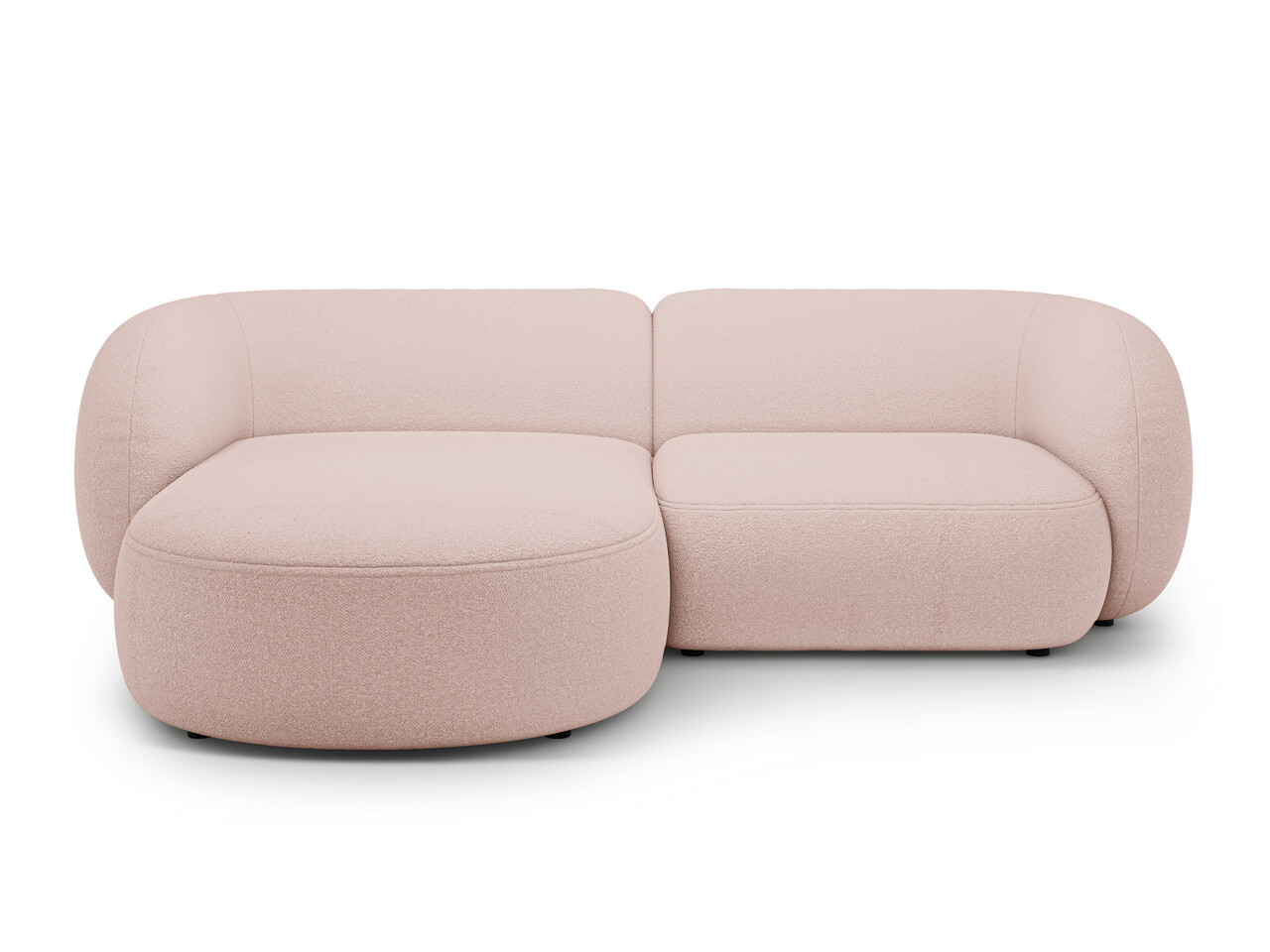 Coltar stanga 2 locuri, Kate, Micadoni Home, 255x176x76 cm, tesatura boucle, roz pudra - imagine 5